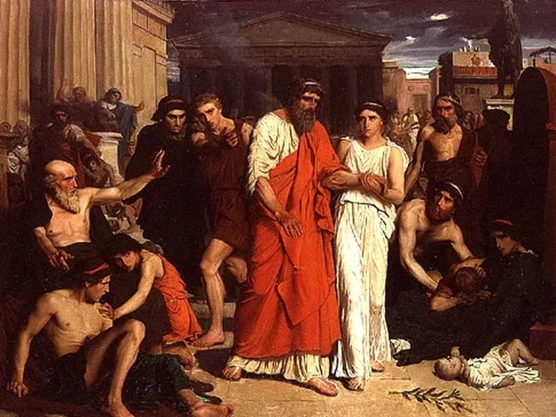 1823-Eugene Jean Damery - Edipo e Antigone